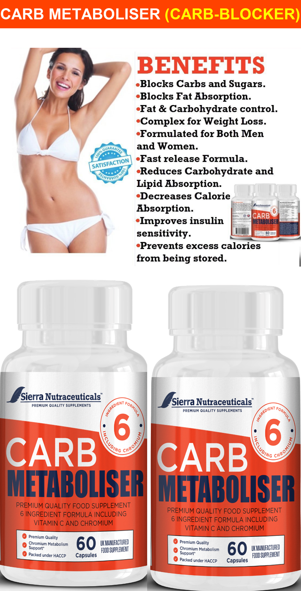 Carb Blocker and Carb Metabolism Tablets for   Weight Loss for Women and Men.Helps Block   Fat from Building up